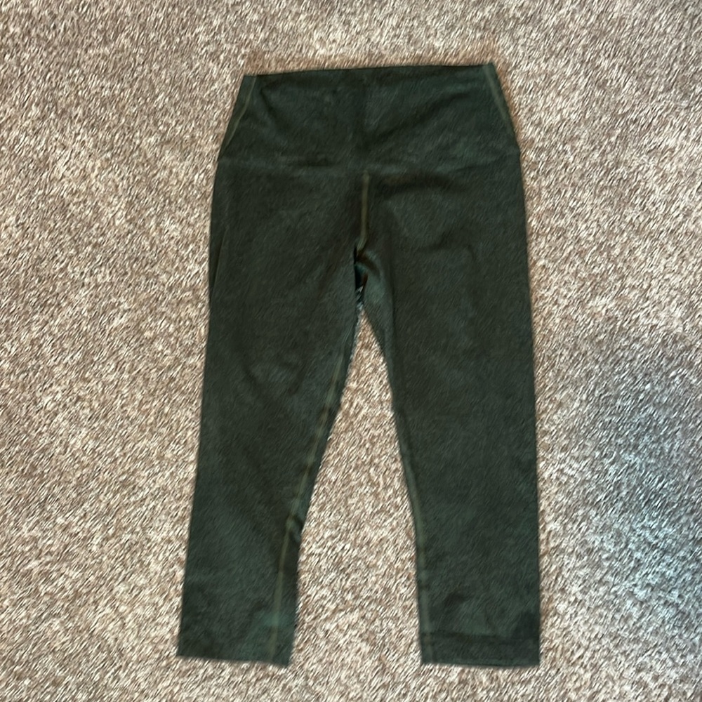 Nobull High Rise Crop Leggings - Heather dark green/black
